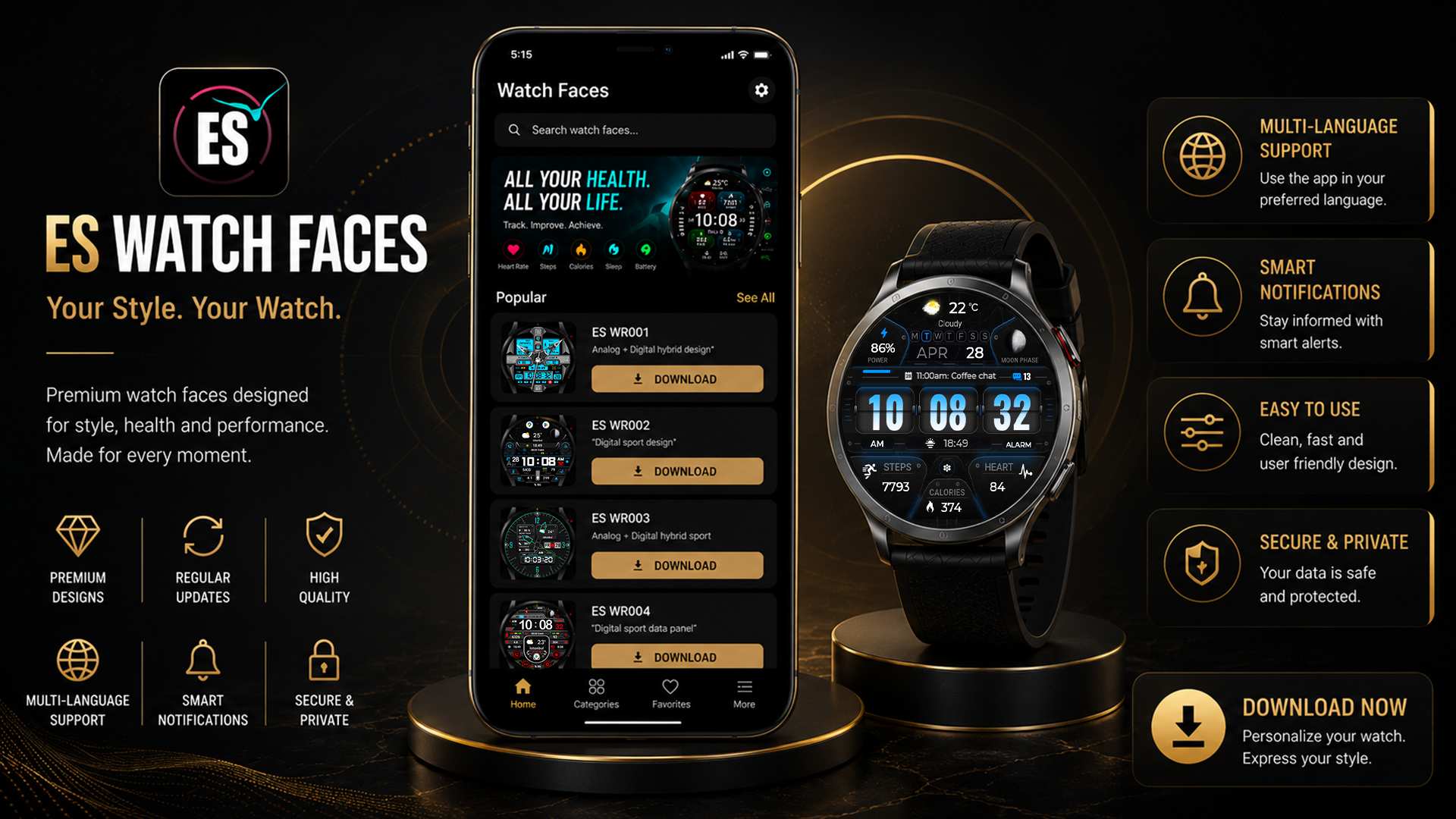 ESARPY Watch Faces App